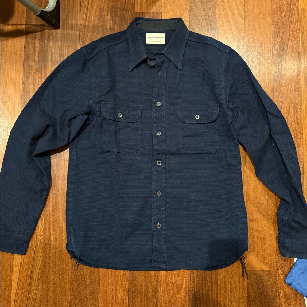 Samurai Jeans Western Fit Blue Shirt - LIKE NEW